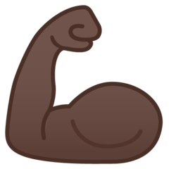 A quoi ressemblent les emoji Biceps contracté: peau foncée sur Google.