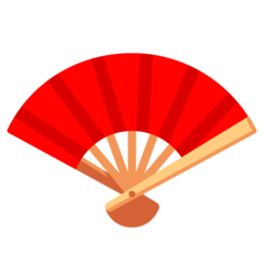 How Folding Hand Fan emoji looks on Google.