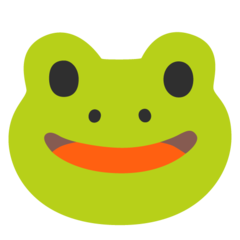 Bagaimana Katak emoji terlihat di Google.