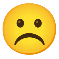 How Frowning Face emoji looks on Google.