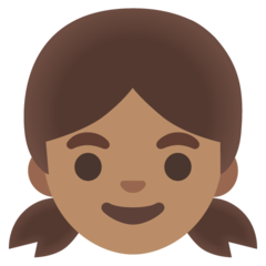 How Girl: Medium Skin Tone emoji looks on Google.