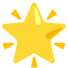 How Glowing Star emoji looks on Google.