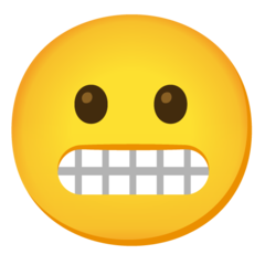 Jak wygląda emoji Twarz z grymasem w Google.