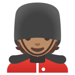 How Guard: Medium Skin Tone emoji looks on Google.