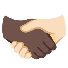 How Handshake: Dark Skin Tone, Light Skin Tone emoji looks on Google.