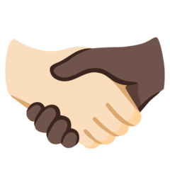 How Handshake: Light Skin Tone, Dark Skin Tone emoji looks on Google.