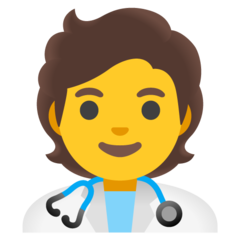 How Health Worker emoji looks on Google.