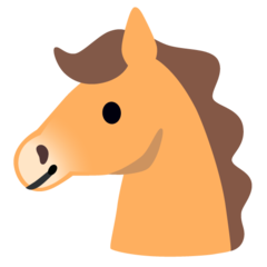 Cómo se ve el emoji Cara de caballo en Google.