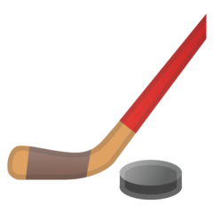 How Ice Hockey emoji looks on Google.