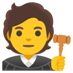 Como o emoji do Juiz no tribunal é exibido no Google.