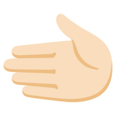 How Leftwards Hand: Light Skin Tone emoji looks on Google.