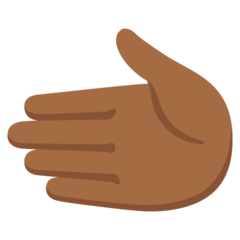 How Leftwards Hand: Medium-Dark Skin Tone emoji looks on Google.