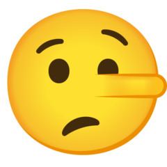 How Lying Face emoji looks on Google.