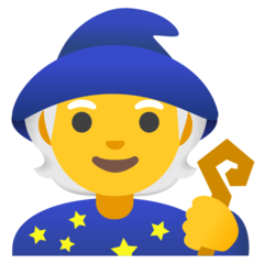 Hur Magiker emoji ser ut på Google.