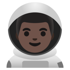 A quoi ressemblent les emoji Astronaute homme: peau foncée sur Google.