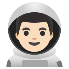 Hur Manlig astronaut: ljus hy emoji ser ut på Google.