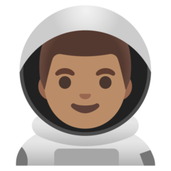 Wie Astronaut: mittlere Hautfarbe Emoji auf Google aussieht.