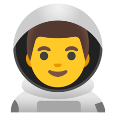 Hoe Mannelijke astronaut emoji eruit ziet op Google.