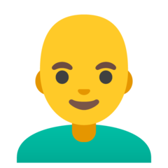 How Man: Bald emoji looks on Google.