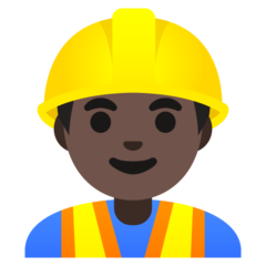 How Man Construction Worker: Dark Skin Tone emoji looks on Google.