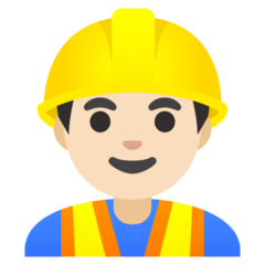 How Man Construction Worker: Light Skin Tone emoji looks on Google.