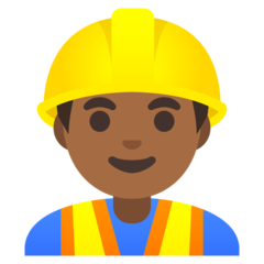 How Man Construction Worker: Medium-Dark Skin Tone emoji looks on Google.