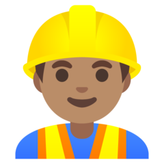 How Man Construction Worker: Medium Skin Tone emoji looks on Google.