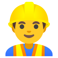 Πώς φαίνεται το emoji Εργάτης οικοδομής στο Google.