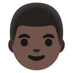 A quoi ressemblent les emoji Homme: peau foncée sur Google.