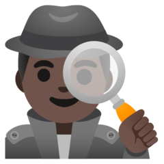 A quoi ressemblent les emoji Détective homme: peau foncée sur Google.