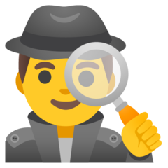 Hur Manlig detektiv emoji ser ut på Google.