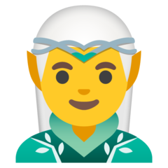 Como o emoji do Elfo homem é exibido no Google.