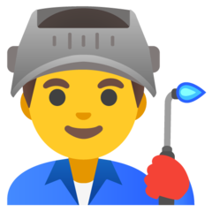 How Man Factory Worker emoji looks on Google.