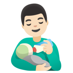 A quoi ressemblent les emoji Homme allaitant un bébé: peau claire sur Google.