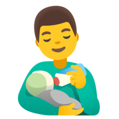 Bagaimana Pria menyusui bayi emoji terlihat di Google.