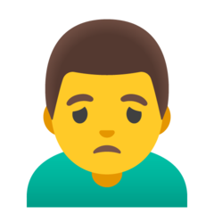 How Man Frowning emoji looks on Google.