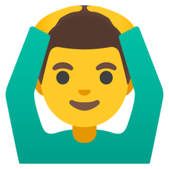 Πώς φαίνεται το emoji Άντρας συμφωνεί στο Google.