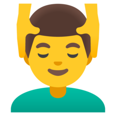 Πώς φαίνεται το emoji Μασάζ στο κεφάλι άντρα στο Google.