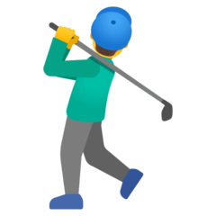 Hur Man som spelar golf emoji ser ut på Google.