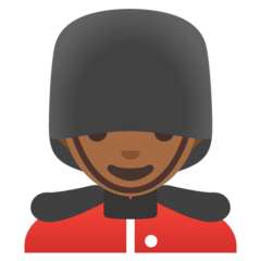 How Man Guard: Medium-Dark Skin Tone emoji looks on Google.