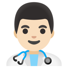 How Man Health Worker: Light Skin Tone emoji looks on Google.