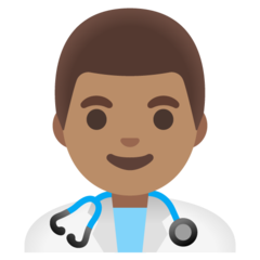 How Man Health Worker: Medium Skin Tone emoji looks on Google.