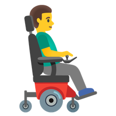 How Man in Motorized Wheelchair Facing Right emoji looks on Google.