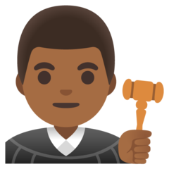 A quoi ressemblent les emoji Juge homme: peau mate sur Google.