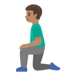 How Man Kneeling: Medium Skin Tone emoji looks on Google.