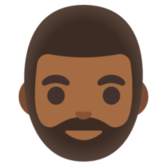 Come Persona con la barba: carnagione abbastanza scura emoji appare su Google.