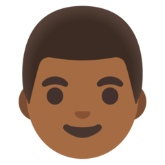 How Man: Medium-Dark Skin Tone emoji looks on Google.