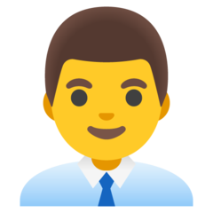 How Man Office Worker emoji looks on Google.