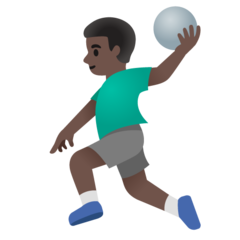 Como o emoji do Jogador de handebol: pele escura é exibido no Google.