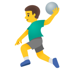 How Man Playing Handball emoji looks on Google.